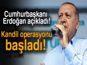 BAŞKOMUTAN ERDOĞAN : KANDİL OPERASYONU BAŞLADI