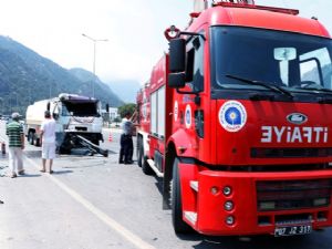 ANTALYA'DA TANKER KAZASI : 1 YARALI