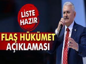 YILDIRIM HÜKÜMETİ LİSTESİ HAZIR