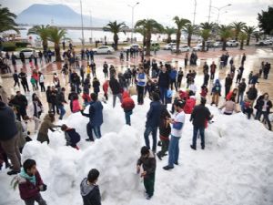 ALANYA'DA  KAR HEYECANI