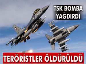 TERÖRİSTLERE BOMBA YAĞDI 